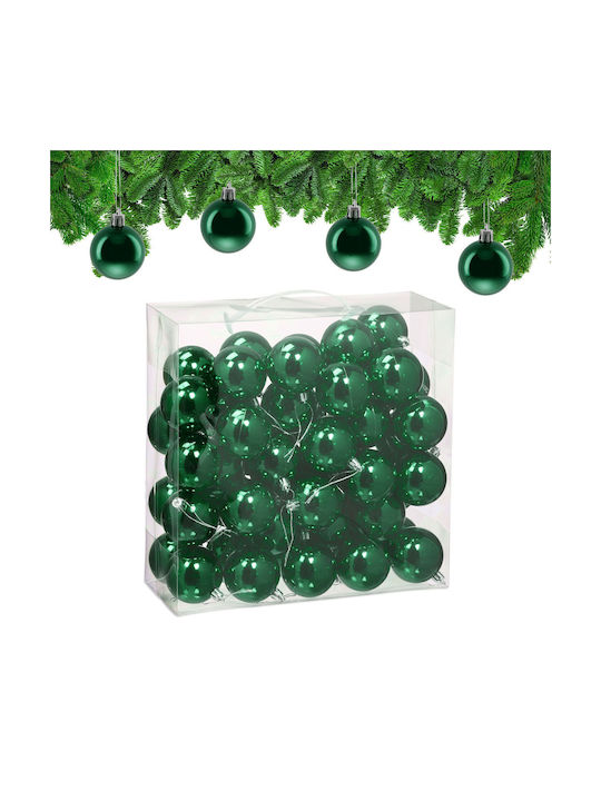 Set 50 Christmas Baubles Relaxdays Dark Green S...