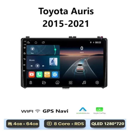Auto-Audiosystem für Toyota Auris 2015-2021 (Bluetooth/USB/WiFi/GPS/Apple CarPlay/Android Auto) mit 9 Zoll Touchscreen