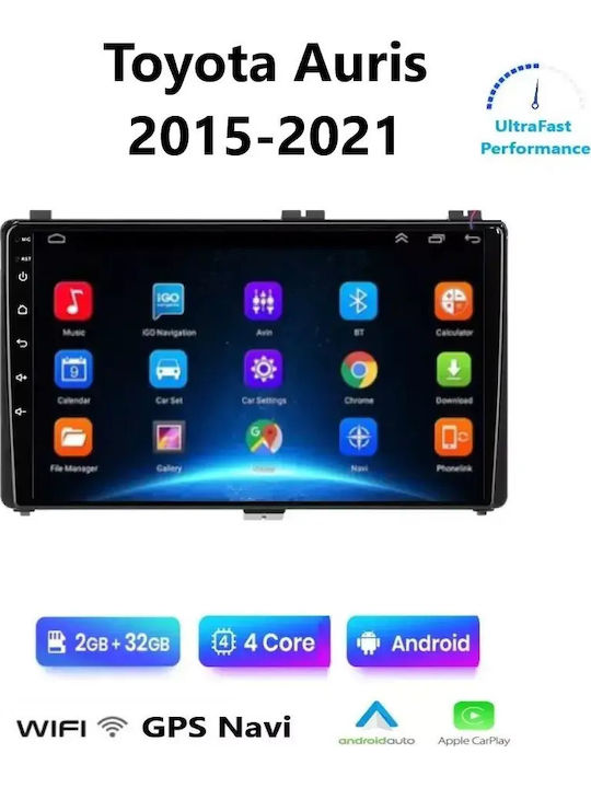 Car Audio System for Toyota Auris 2015-2021 Bluetooth USB WiFi GPS Apple CarPlay Android Auto with 9" Touch Screen