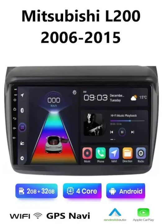Car Audio System for Mitsubishi L200 2006-2015 Bluetooth USB WiFi GPS Apple CarPlay Android Auto with 9" Touch Screen
