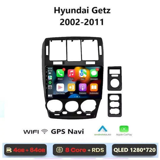 Ηχοσύστημα Αυτοκινήτου για Hyundai Getz 2002-2011 (Bluetooth/USB/WiFi/GPS/Apple-Carplay/Android-Auto) με Οθόνη Αφής 9"