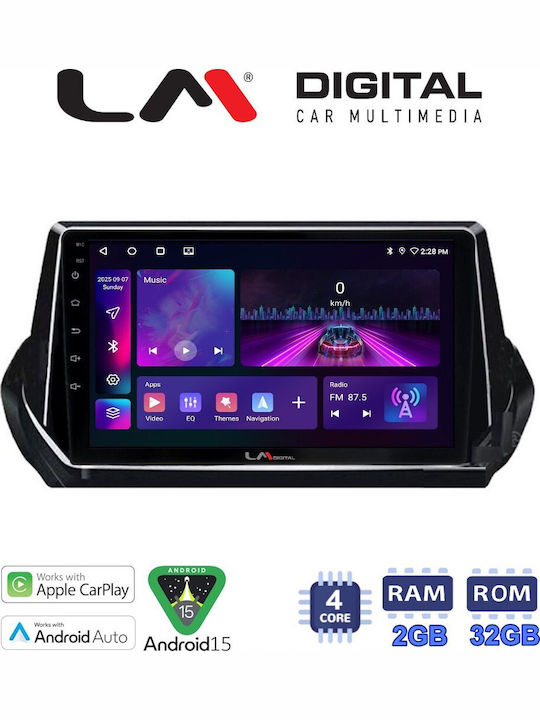 LM Digital Auto-Audiosystem Für Peugeot 2008 / 208 2012+ Bluetooth USB Eingebautes Wi-Fi GPS Apple CarPlay Android Auto