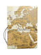Travel World Map Passport Card Holder Beige OEM
