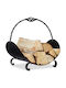 Relaxdays Coș Metalic De Depozitare Lemne 42.5x43.5x30cm Negru