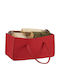Relaxdays Coș Textil De Depozitare Lemne 25x50x25cm Roșu
