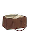 Relaxdays Coș Textil De Depozitare Lemne 25x50x25cm Maro