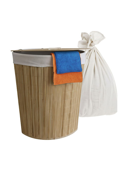 Relaxdays Καλάθι Απλύτων Bamboo 80lt 60x36x36cm Λευκό