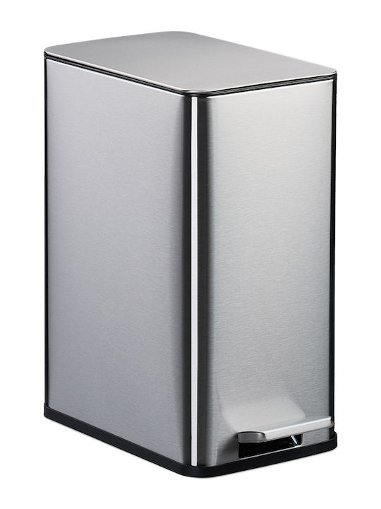 Relaxdays Metallic Bathroom Bin 10l Black