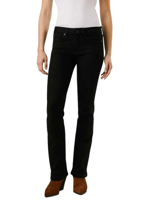 Pantaloni Dama Din Țesătură Bootcut Negru