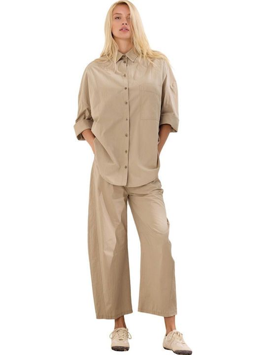 Namaste Γυναικείο Υφασμάτινο Παντελόνι Beige