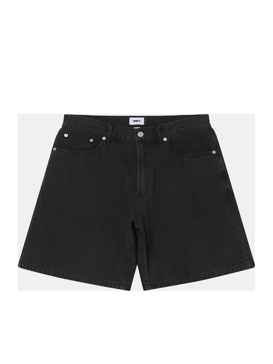 Obey Herren Denim Shorts Schwarz
