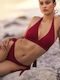 Slip Bikini Cu Dantelă Burgundy