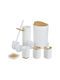 Relaxdays Bathroom Accessory Set Plastic White