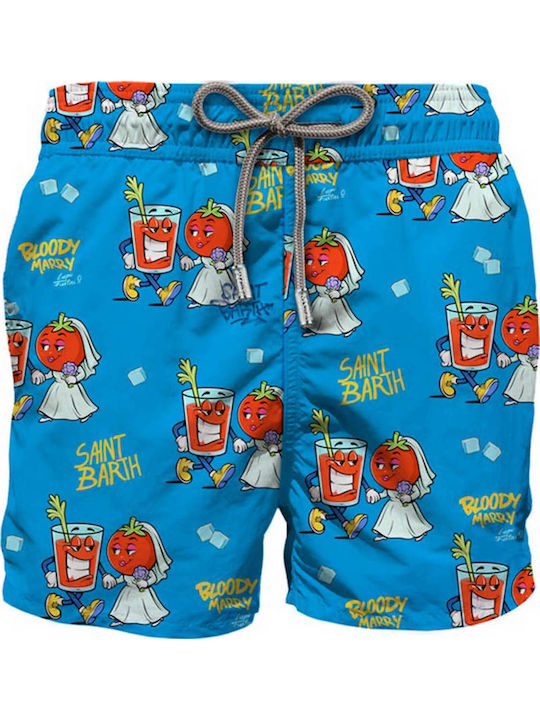 MC2 Men's Swimwear Shorts Blue With Patterns