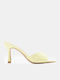Patent Leather Mules With High Heel In Blonde Colour