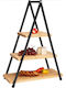 24home.gr Метална Етажерка Черна Ø18cm Ш15xД53cm