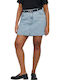 Denim High Waist Mini Skirt Blue