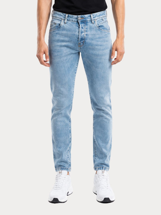 Men's Jeans Pants Monaco Cropped Relaxed Baggy Fit Monaco Blue