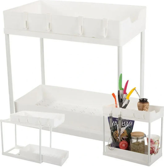 Plastic Cupboard Shelf 36x40x22cm 4 Pieces White