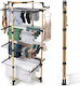 Bakaji Folding Vertical Clothes Drying Rack 4 Levels Wheels 69x175x69 cm 02002249