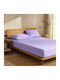 My Home Luxury Super-Double Bed Sheets Set with Rubber Hugger 160x200+30cm Lilac 3 Pieces