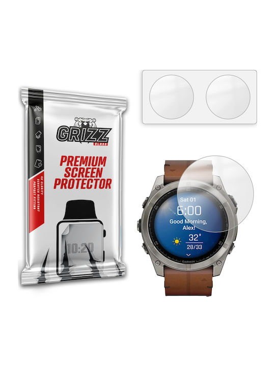 Set 2 Grizzglass Paperscreen Protective Films Compatible Garmin Fenix 8 51mm Transparent