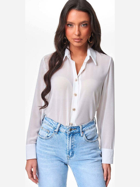 Decoro Long Sleeve Women's Shirt White