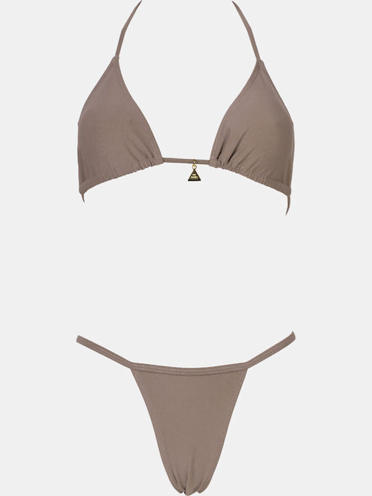 Decoro Set Bikini Dreieck Beiges Dunkel
