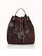 Τσάντα Christina Malle Πλάτης Brown Suede Καφέ