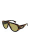 Gucci Unisex Sunglasses with Brown Horn-Rimmed Frame and Green Lens GG2128S 002