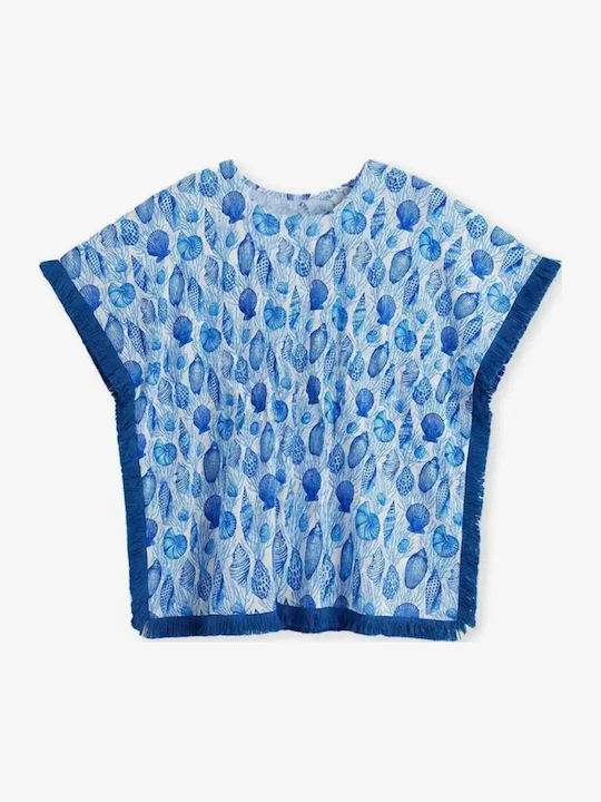 Rochie Fetiță Mânecă Scurtă Albastru Deschis