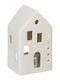 Relaxdays Ceramic Candle Holder In White Colour 12x6x7cm