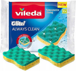 Vileda Glitzi Always Clean Viskose Küchenschwämme 2 Stück Vileda Glitzi Always Clean Viskose Küchenschwämme 2 Stück