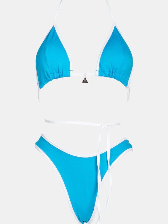 Decoro Set Bikini Triunghi Albastru Deschis