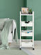 Relaxdays Troler Bucătărie Plastic Capacitate 4 Alb 32.5x40x85.5cm