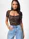 Decoro Damen-Bodysuit Cut Out Leopard