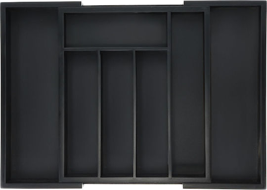 Relaxdays Divizor Sertar Pentru Tacâmuri Din Lemn Negru 29.5x5x33.5cm Relaxdays Divizor Sertar Pentru Tacâmuri Din Lemn Negru 29.5x5x33.5cm