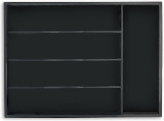Relaxdays Κουταλοθήκη Συρταριού Ξύλινη 34x25x4.5εκ. Μαύρη