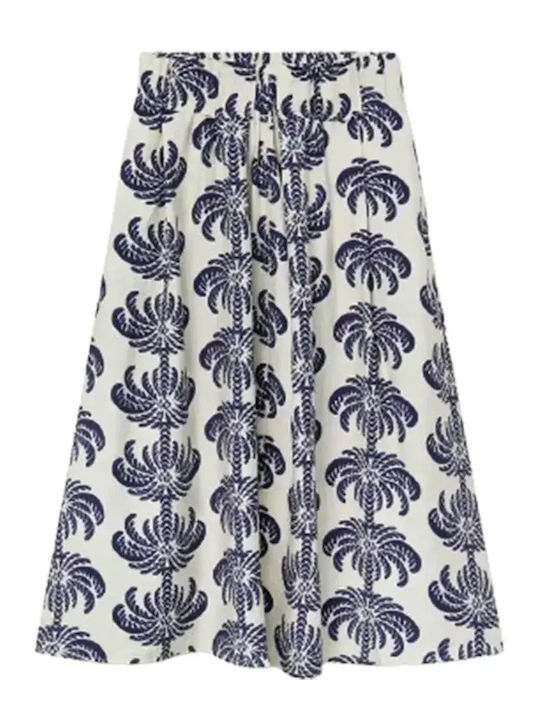 Fustă Midi Palms Spring Print