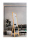 SteweHome Floor Mirror with Beige Wooden Frame 145x40cm