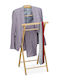 Relaxdays Floor Garment Rack Bamboo Telescopic Brown 110x38cm