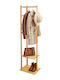 Relaxdays Boden Kleiderständer aus Bamboo Beiges 155x38cm