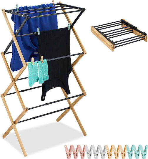Relaxdays Uscător De Rufe Pliabil De Pardoseală 105x43cm
