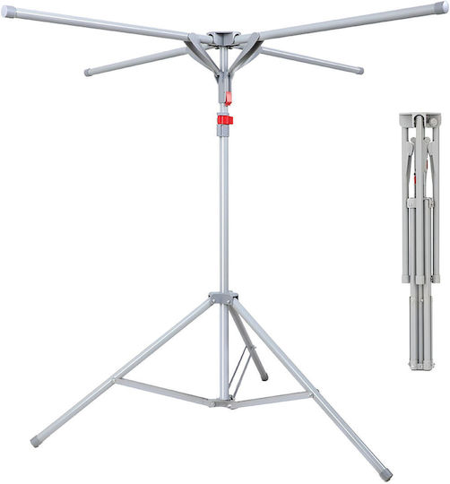 Relaxdays Folding Floor Clothes Drying Rack Stainless Steel 180x125cm