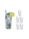Relaxdays Set Pahare Din Sticlă 330ml 6 Bucăți