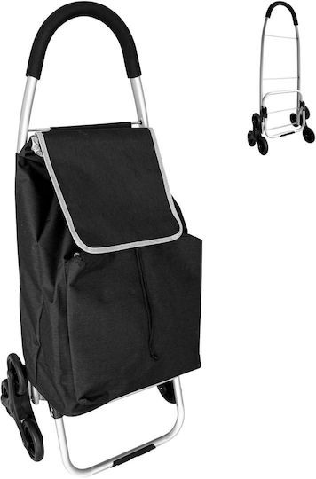 Căruț de Cumpărături Textil Negru 48x38cm