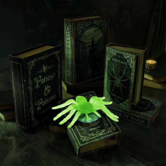 Halloween Glow-in--dark Decoration Spiders 8x5 Cm 4 Pcs Suction Cup Green Plastic