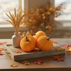 Set Decorativ Dovleci 3 Bucăți 6 Cm Clește Decorațiuni Textile