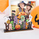 Decorațiune De Raft Halloween Dovleac Fantomă Liliac Din Lemn 17 X 10 X 4 Cm