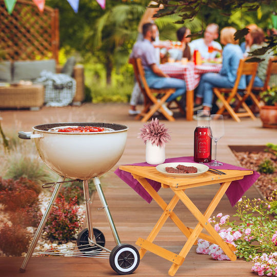 Wooden Table for Small Outdoor Spaces Foldable Natural Wood Colour 50x50x50cm